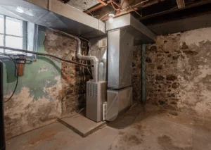 Furnace heat exchanger cracked reducing heating efficiency in Lincolnton NC: gas furnace and connected ductwork installed
